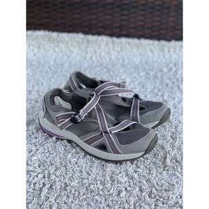 TEVA Ewaso Hiking Walking Sandal Closed Toe Taupe Purple Women's Sz 8.5 1000271